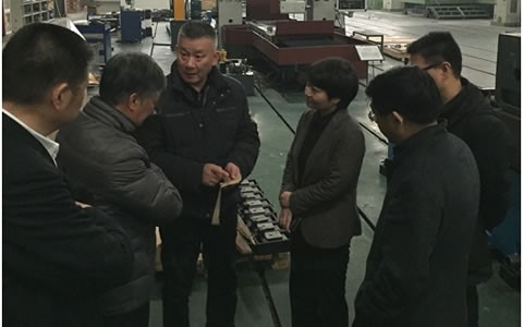 浦江縣委副書記、代縣長(zhǎng)俞佩芬一行考察杭機(jī)股份