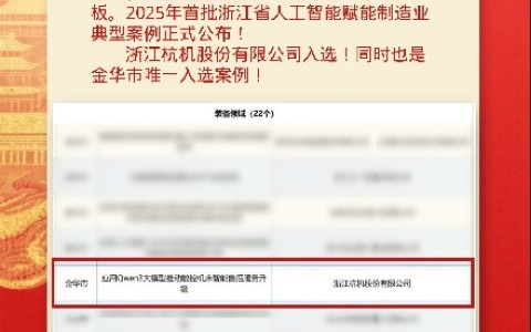 喜報(bào)！杭機(jī)股份入選全省人工智能賦能制造業(yè)典型案例！